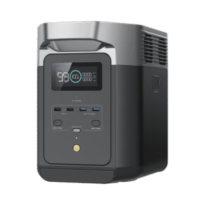 ecoflow delta 2 max | estación de energía portátil 2048wh litio lfp / 6 ac 2400 w (max. 3400w) / 2 usb-c 100w / capacidad para aumentar respaldo / cargador de coche 10a a 12.6v / conectividad wifi y bluetooth (app) / carga solar 1000w