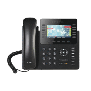 teléfono ip empresarial de 12 líneas con 5 teclas de función y conferencia de 4 vías, poe