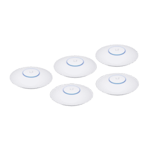 paquete de 5 access point unifi 802.11ac wave 2, mu-mimo4x4 con antena beamforming, hasta 1.7 gbps, para interior poe 802.3af, soportan 200 clientes, no incluyen poe´s